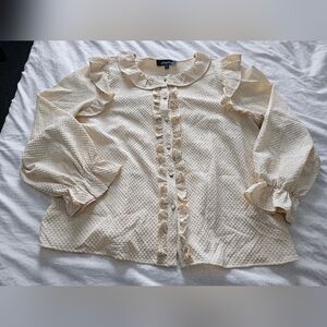 Alice Blue Cream Textured Blouse